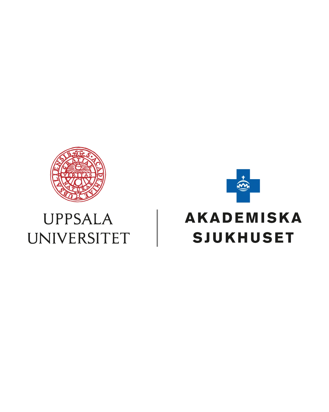Två logotyper för Uppsala universitet och Akademiska sjukhuset
