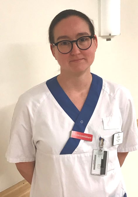 Frida Wilkse, medicinskt ledningsansvarig läkare inom infektion på Akademiska sjukhuset.