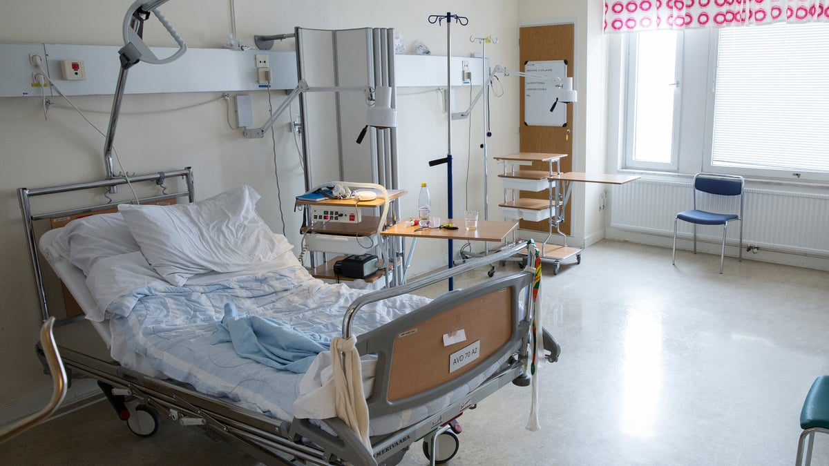 Patientrum i vårdbyggnaden före renoveringen som startade 2017. Fotograf: Magnus Laupa