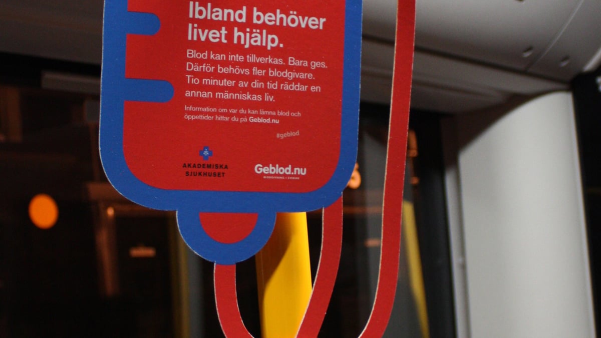 Illustrerad blodpåse buss