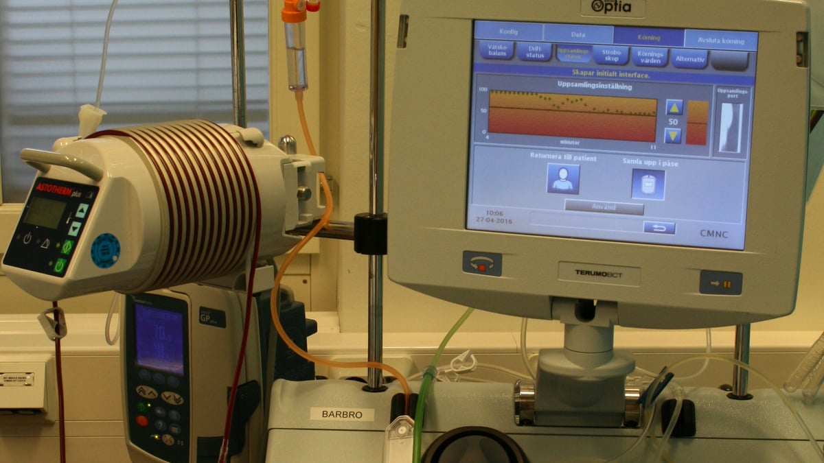 Aferesmaskin för skörd av blodstamceller inför transplantation
