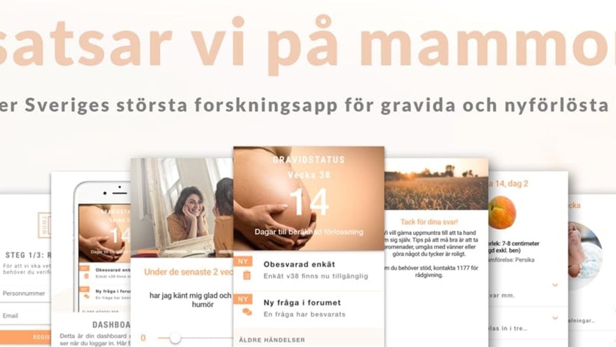 Via en ny app, Mom2B, inbjuds gravida och nyförlösta kvinnor att medverka i en nationell forskningsstudie. Syftet är att underlätta tiden före och efter förlossning samtidigt som deltagarna bidrar till att förbättra svensk mödravård.