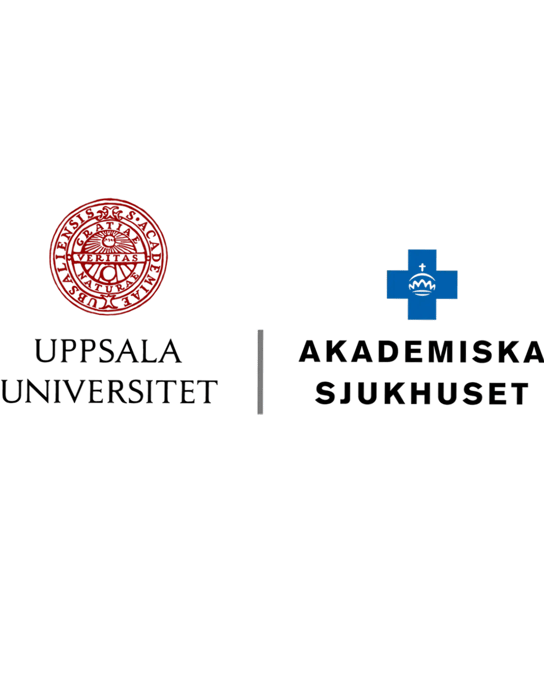 Två logotyper för Uppsala universitet och Akademiska sjukhuset