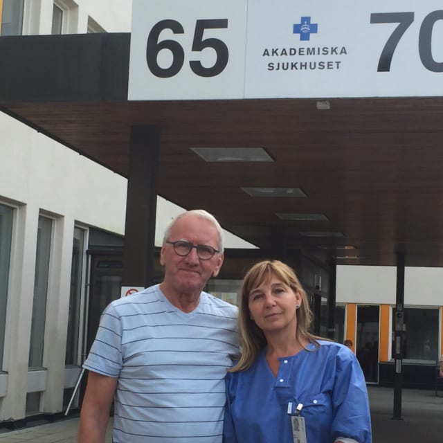 Thore Eklund, representant för Prostatacancerföreningen i Uppsala, tillsammans med Eva M Johansson, överläkare i urologi och patientprocessledare för prostatacancer på Akademiska sjukhuset