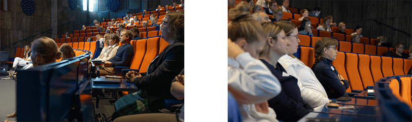 Publik som lyssnar till talare