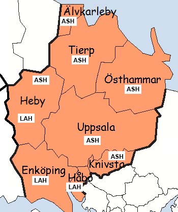Karta över Uppsala län