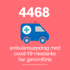 4468 ambulansuppdrag med misstänkt covid-19 har gjorts