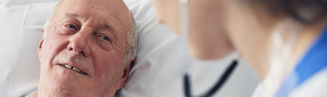 Patient is examined in bed.